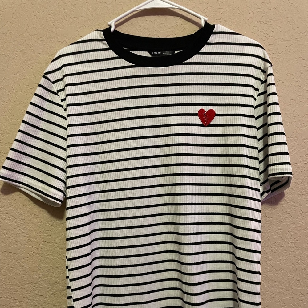 Stripes W/ Broken Heart Tee